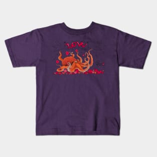 Love Cephalopods Valentine Kids T-Shirt